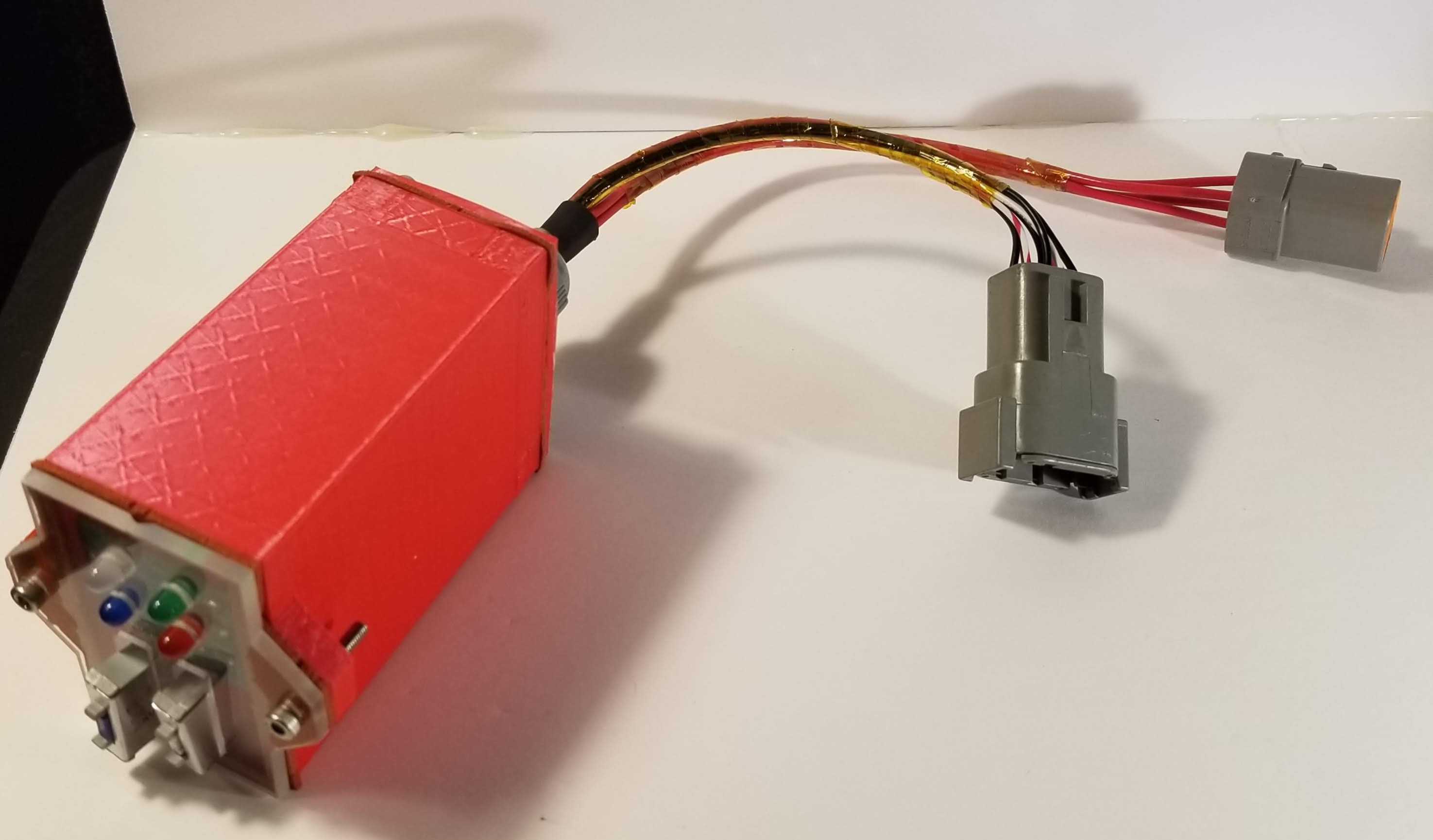 A picture of the circuit breaker relocation and indicator LED enclosure