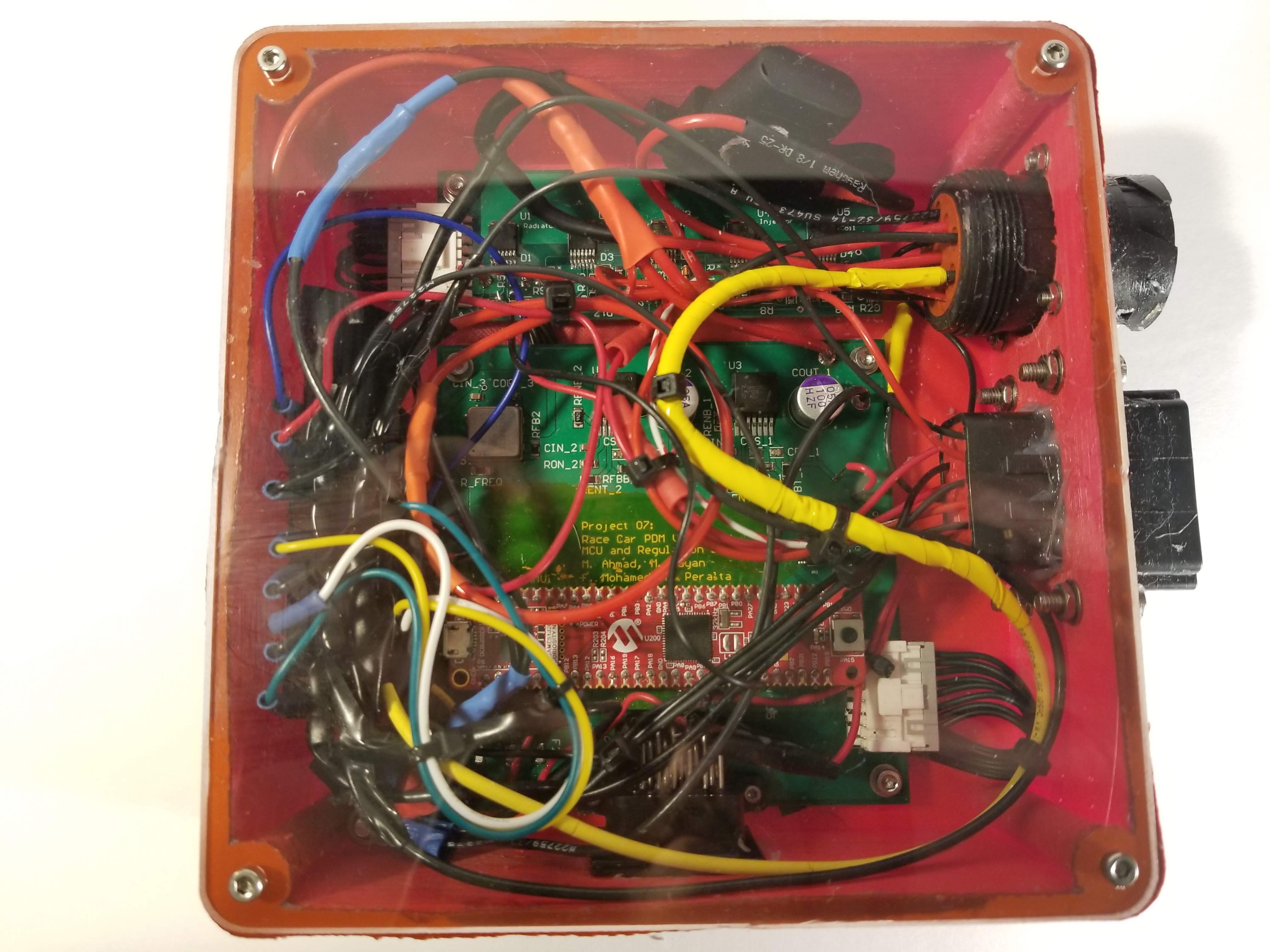 A Top down picture looking into the power distribution module
