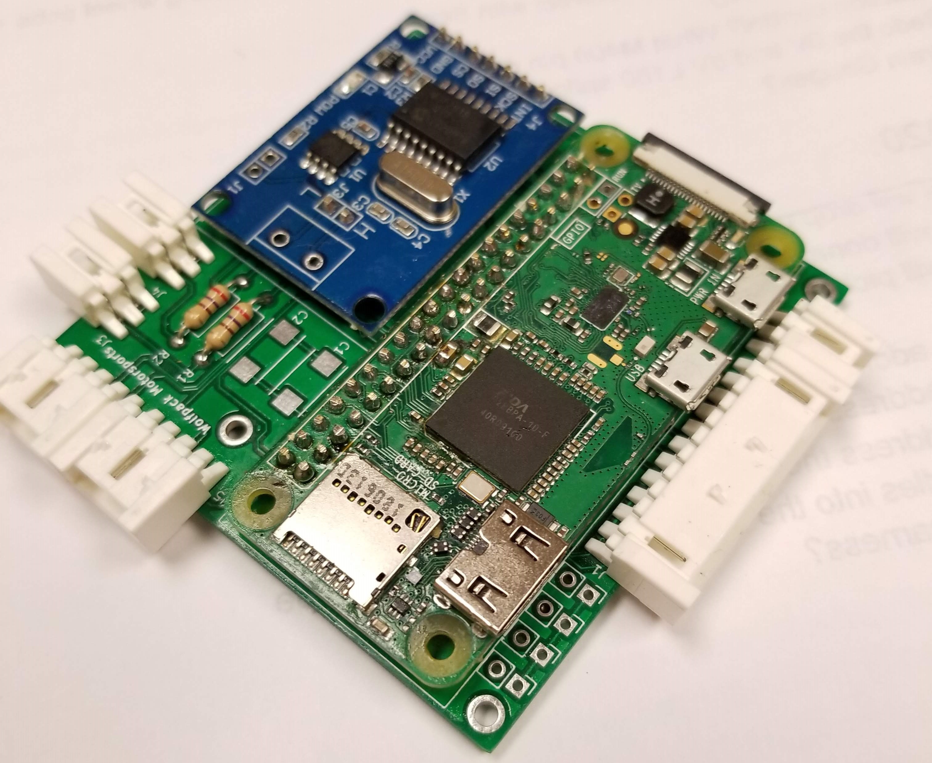 A picture of the fully assembled PCB